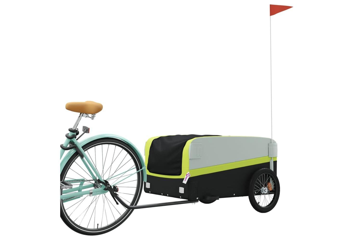 Vidaxl Bike Trailer Black And Green 45 Kg Iron-3