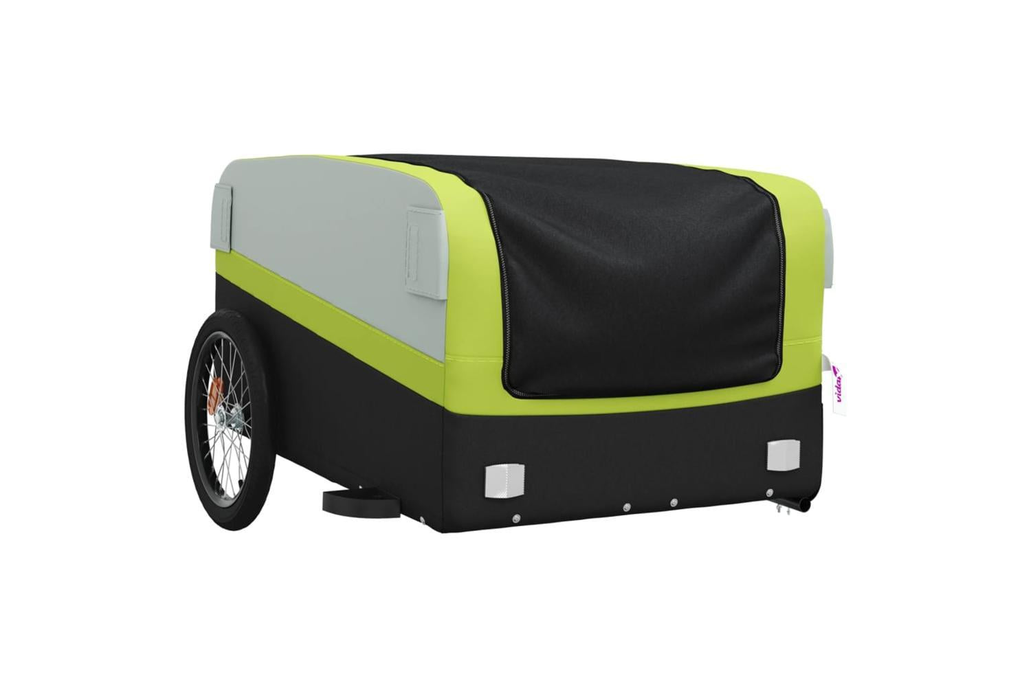 Vidaxl Bike Trailer Black And Green 45 Kg Iron-4