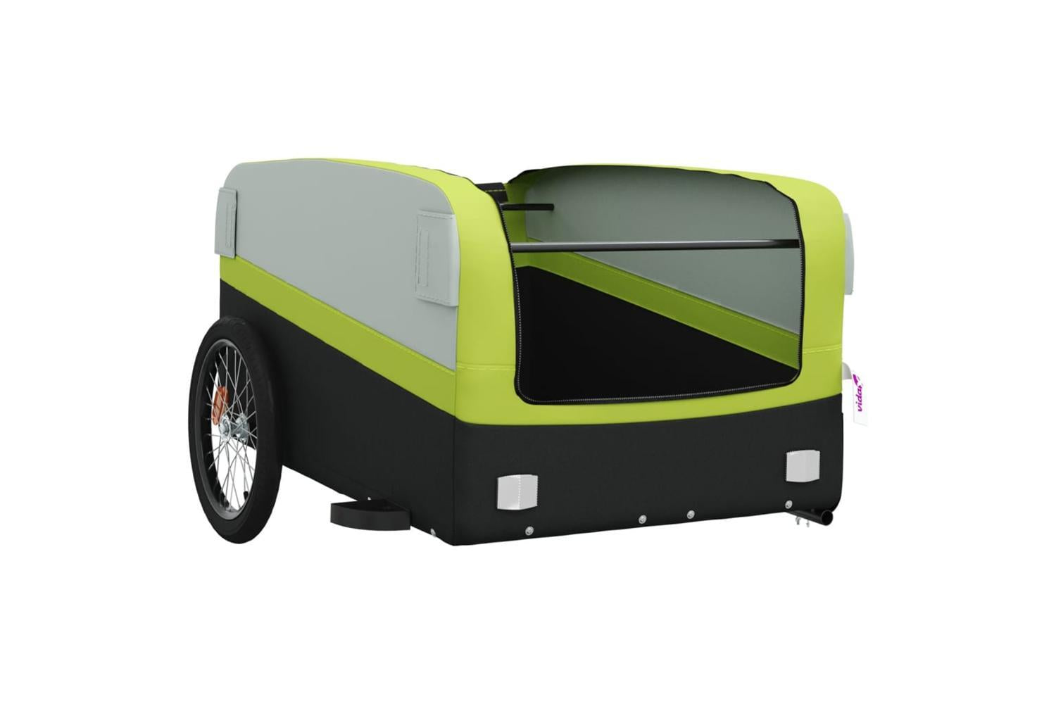 Vidaxl Bike Trailer Black And Green 45 Kg Iron-5