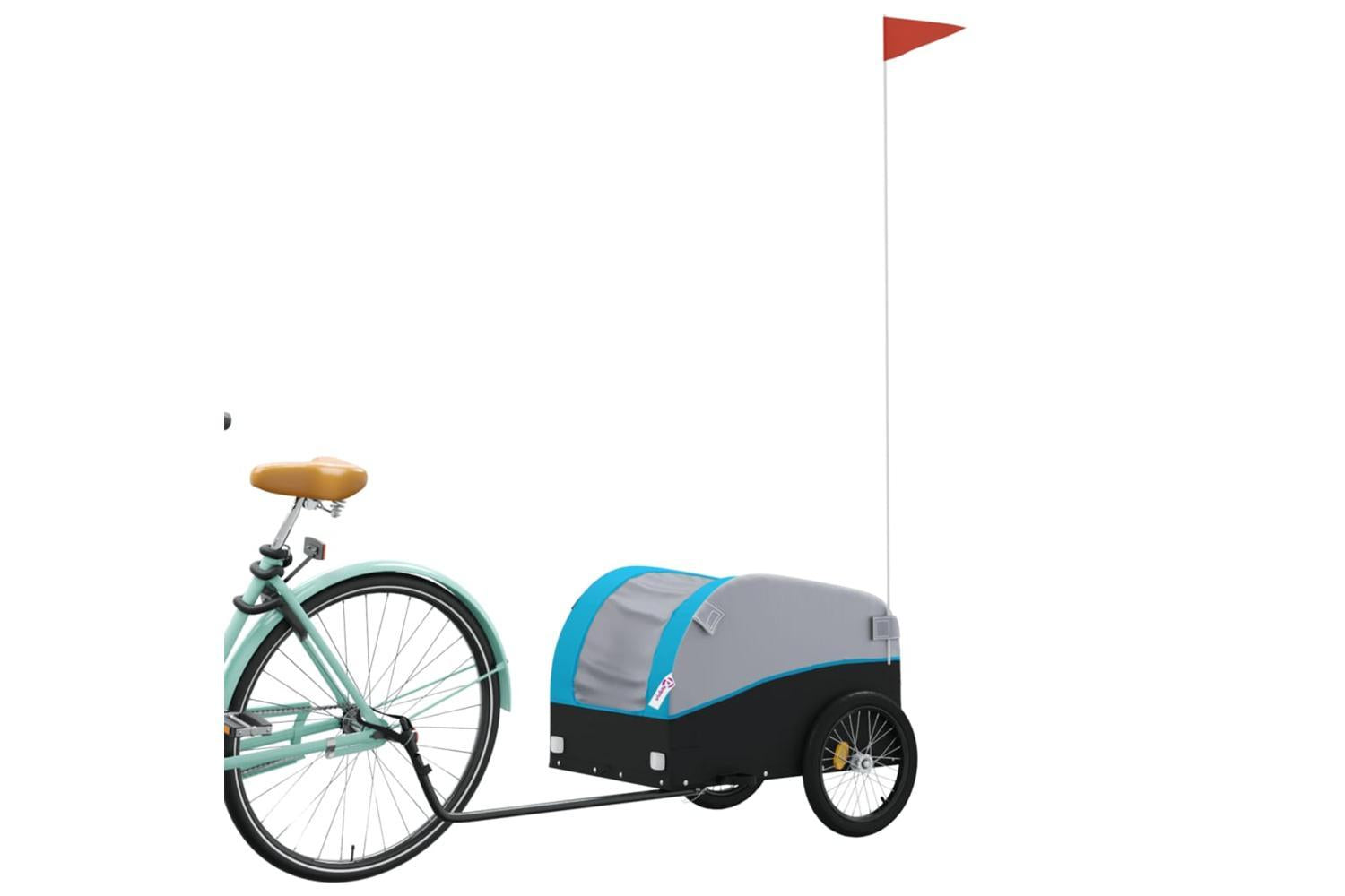 Vidaxl Bike Trailer Black And Blue 30 Kg Iron-3