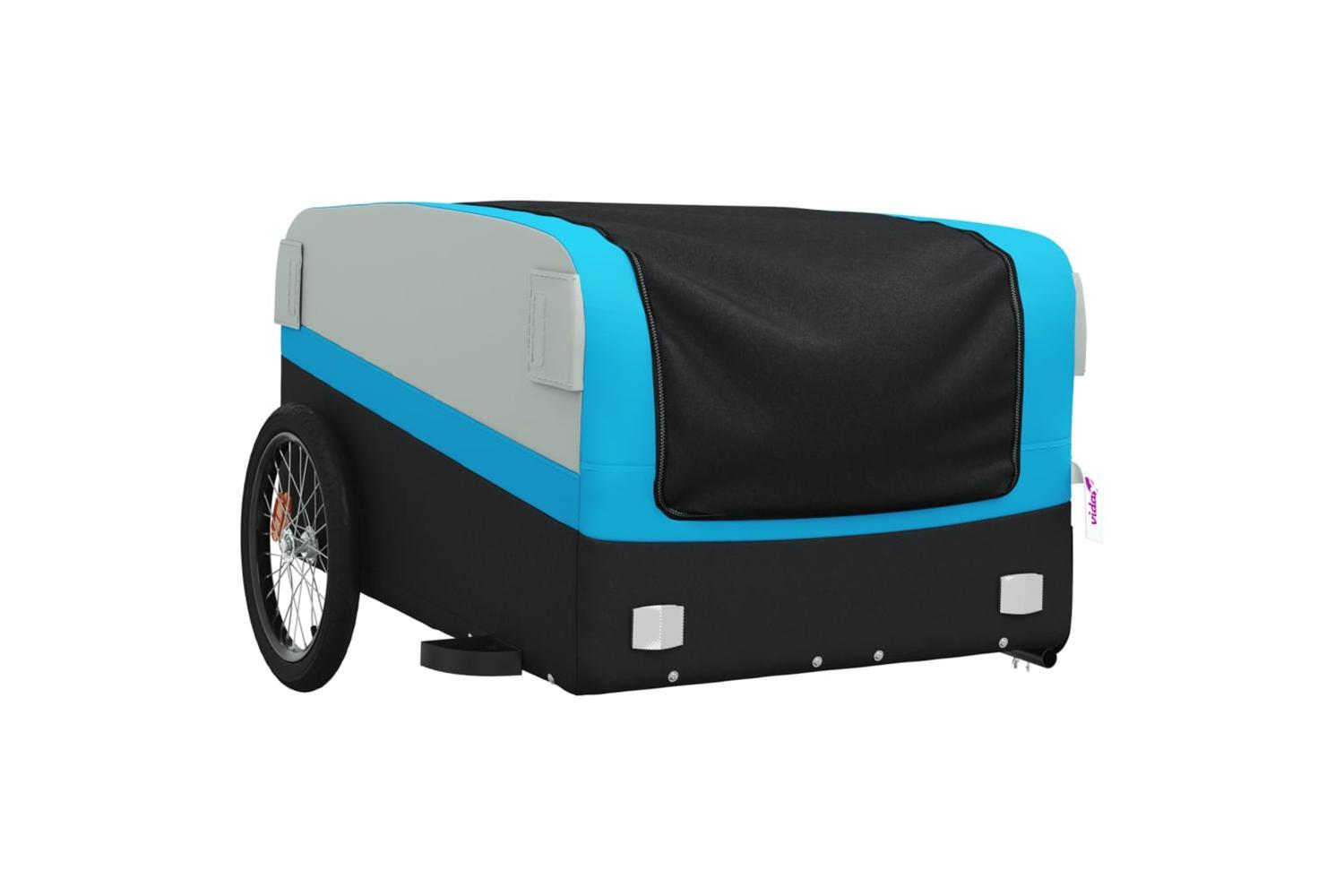 Vidaxl Bike Trailer Black And Blue 45 Kg Iron-4