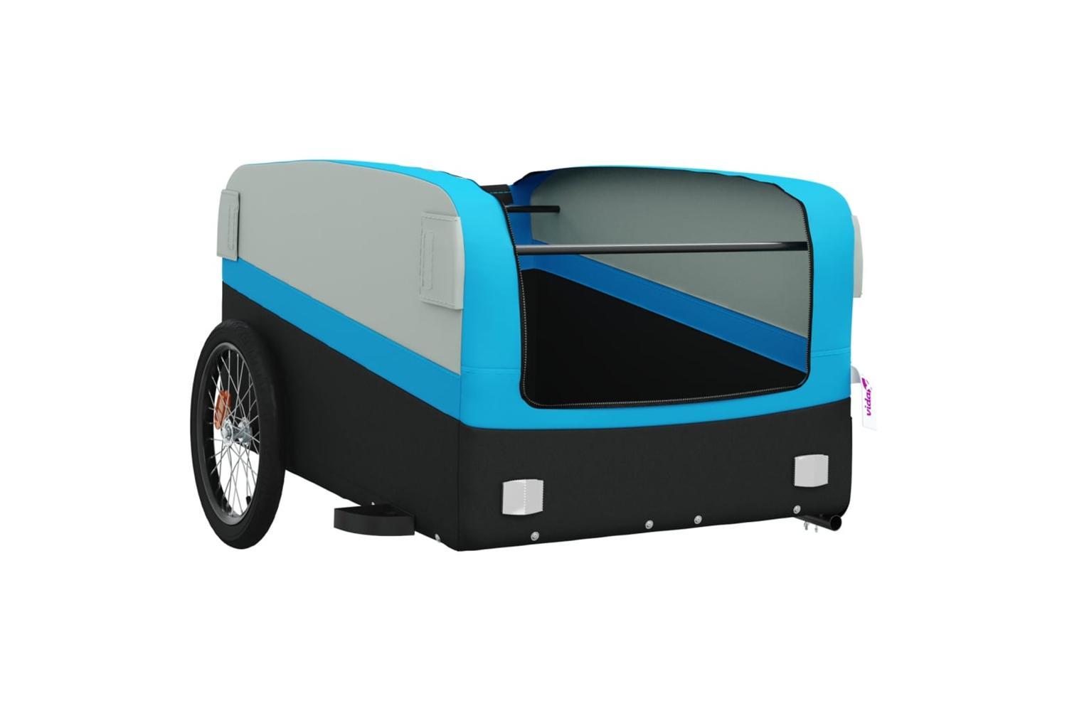 Vidaxl Bike Trailer Black And Blue 45 Kg Iron-5