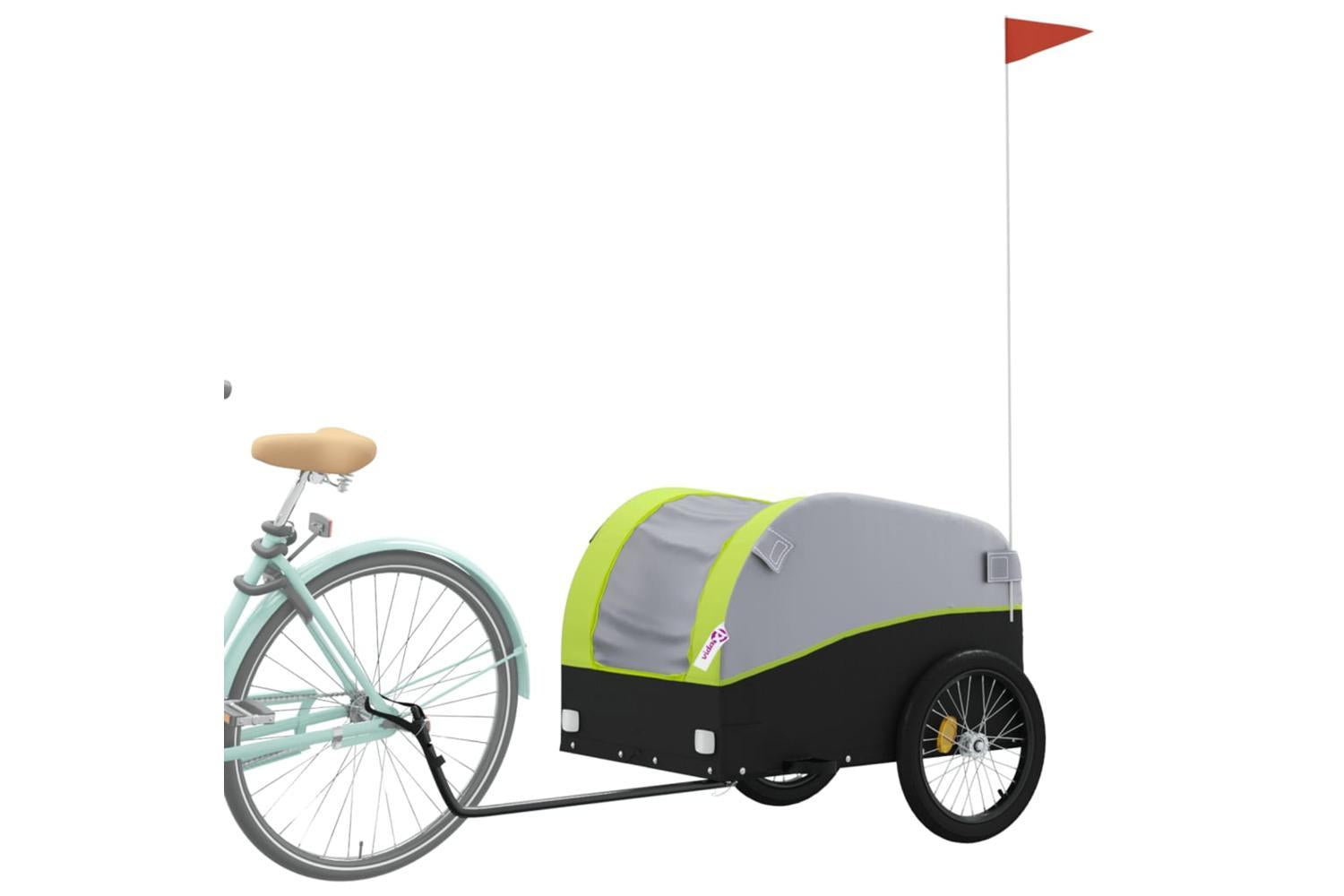 Vidaxl Bike Trailer Black And Green 45 Kg Iron-3