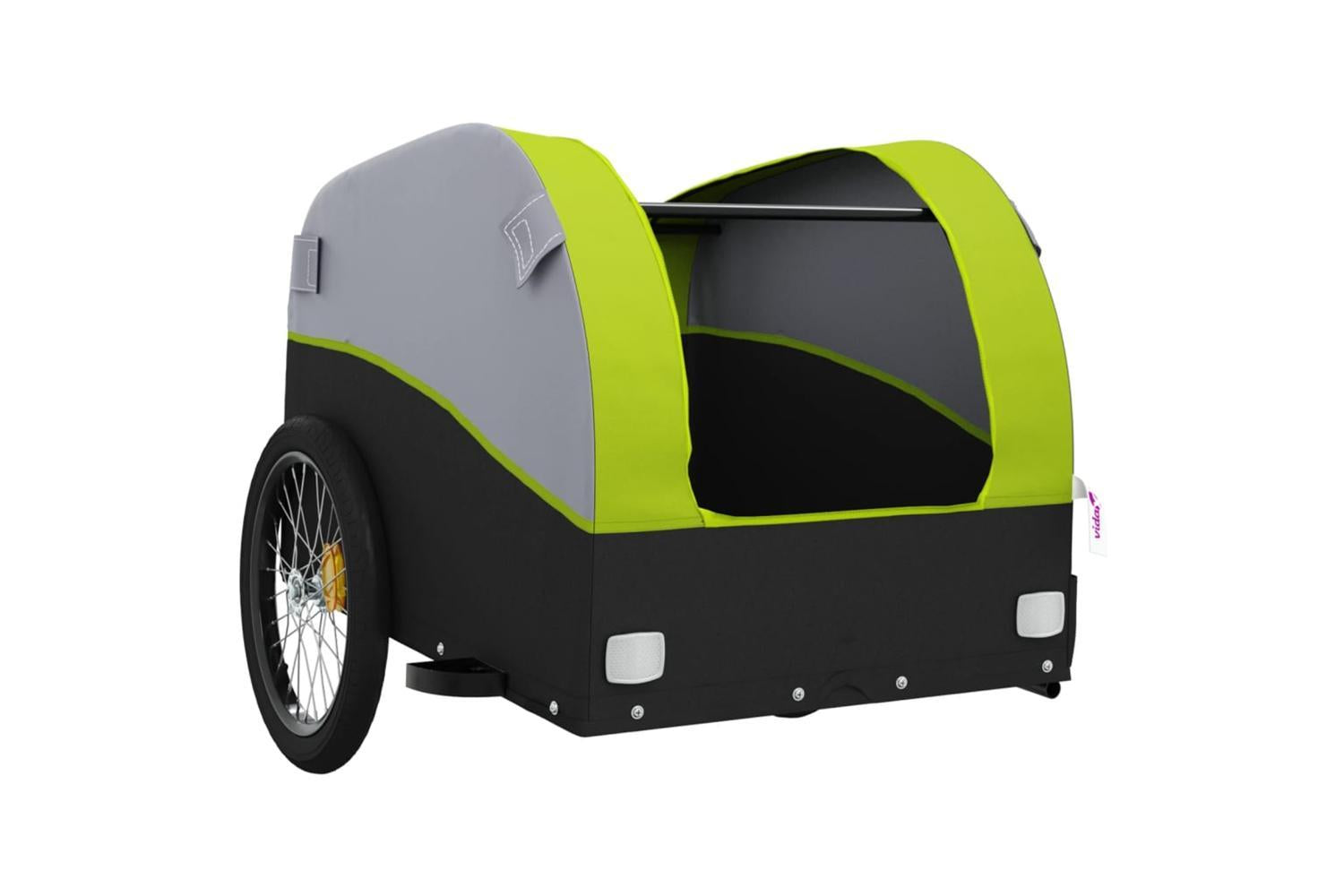 Vidaxl Bike Trailer Black And Green 45 Kg Iron-5