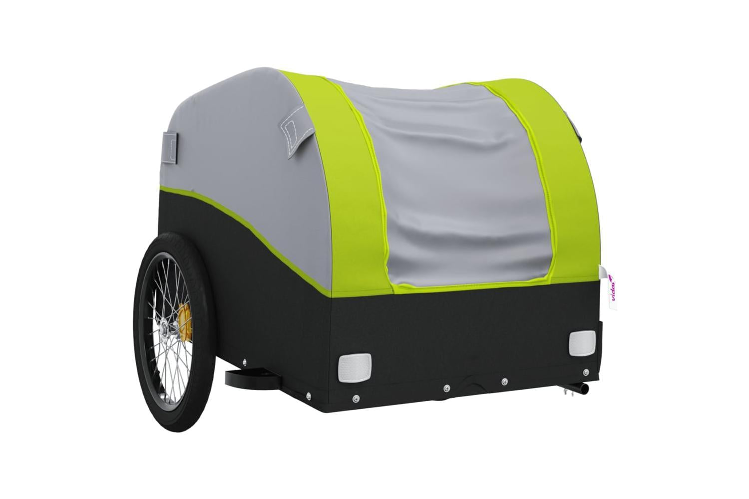 Vidaxl Bike Trailer Black And Green 30 Kg Iron-4