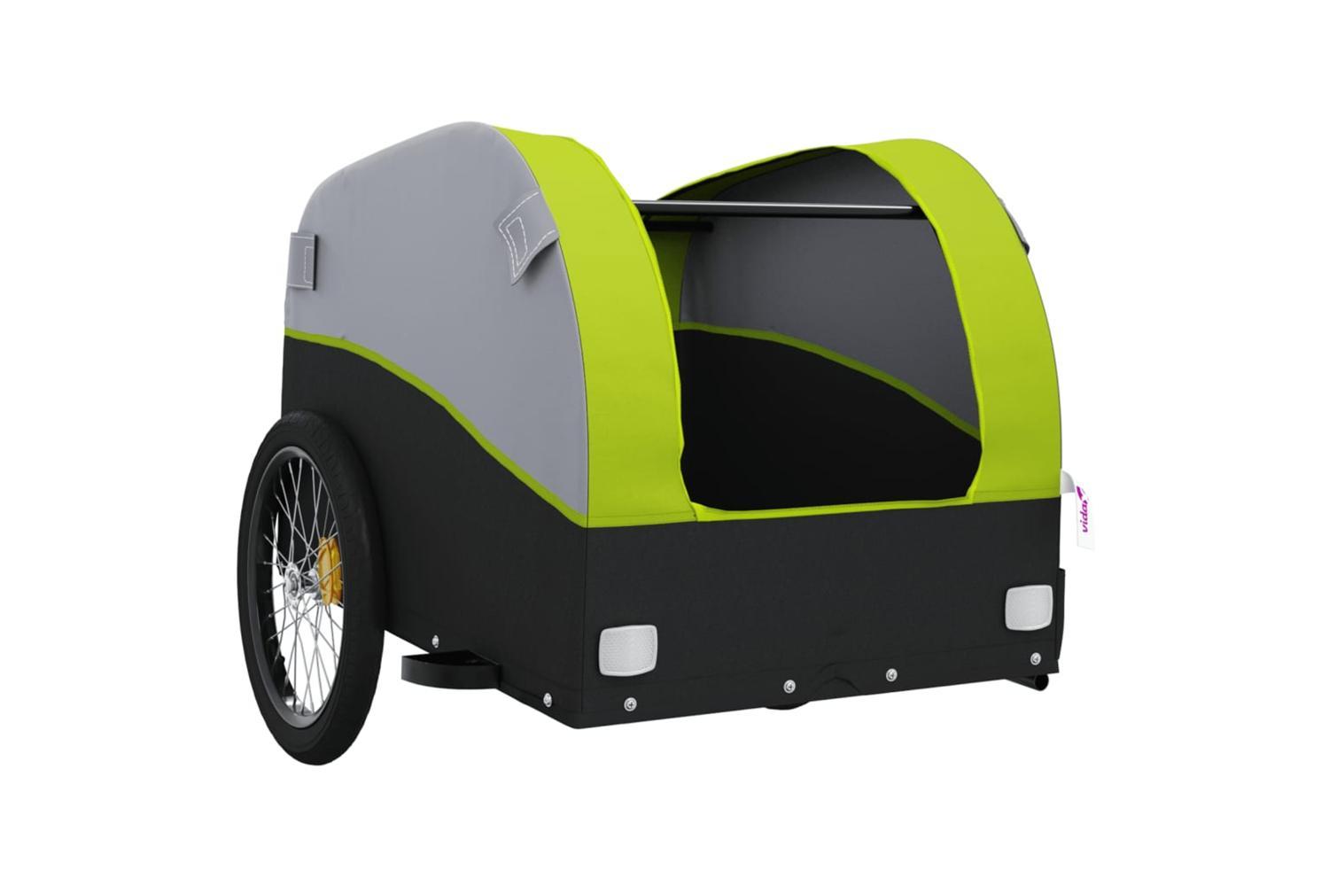 Vidaxl Bike Trailer Black And Green 30 Kg Iron-5