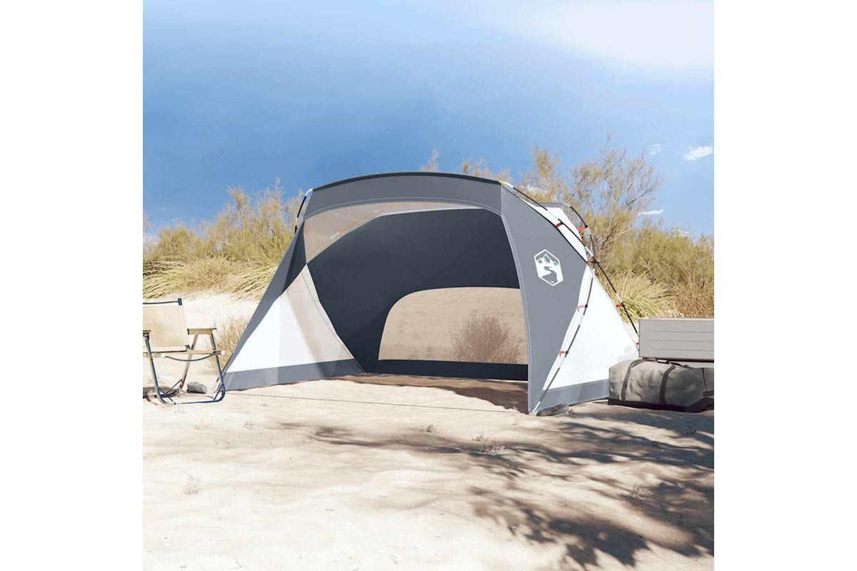 Vidaxl Beach Tent Grey 274x178x170/148 Cm 185t Polyester-3