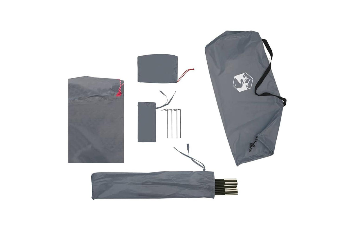 Vidaxl Beach Tent Grey 274x178x170/148 Cm 185t Polyester-10