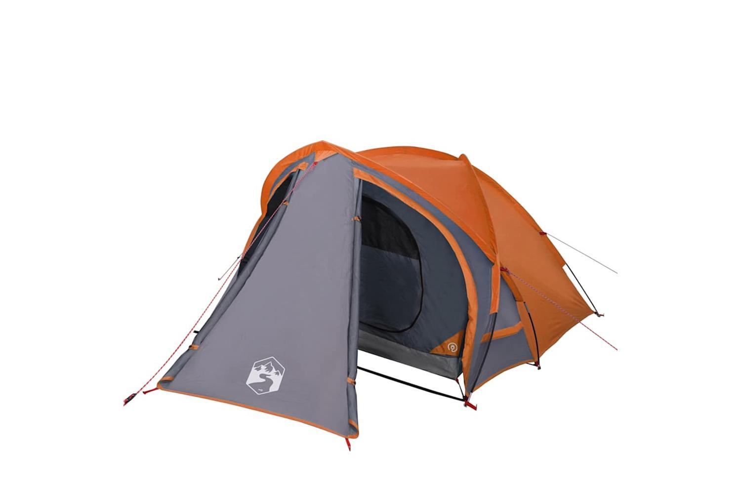 Vidaxl Camping Tent Dome 2-person Grey And Orange Waterproof-4