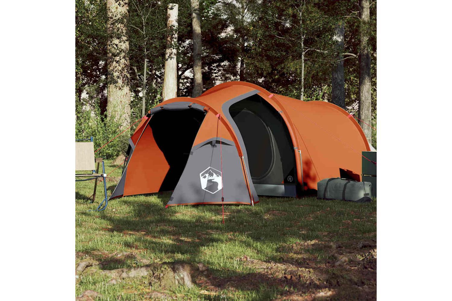 Vidaxl Camping Tent Tunnel 2-person Orange Waterproof-3