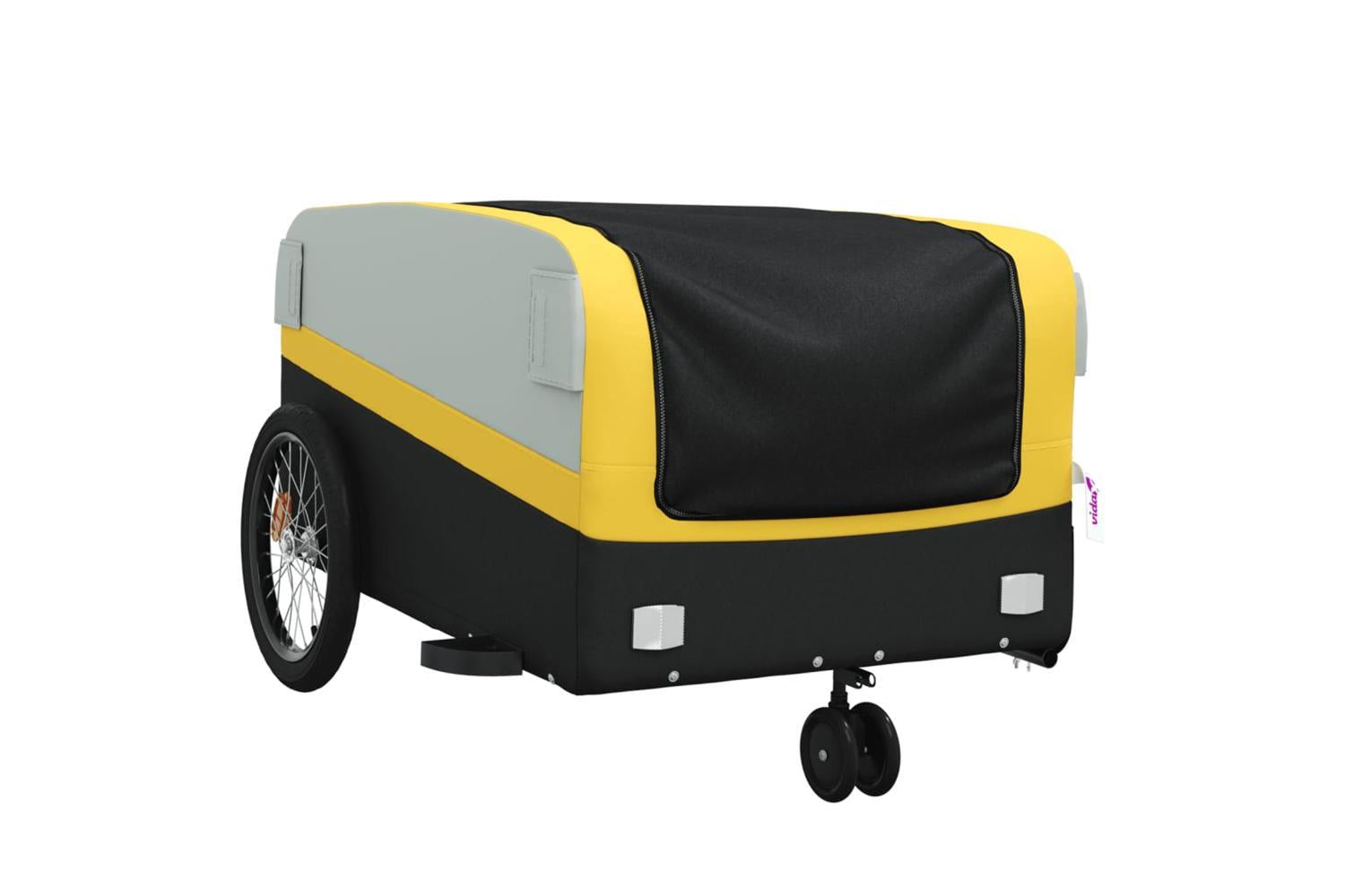 Vidaxl Bike Trailer Black And Yellow 45 Kg Iron-4