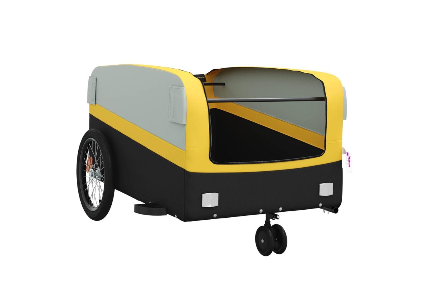 Vidaxl Bike Trailer Black And Yellow 45 Kg Iron-5