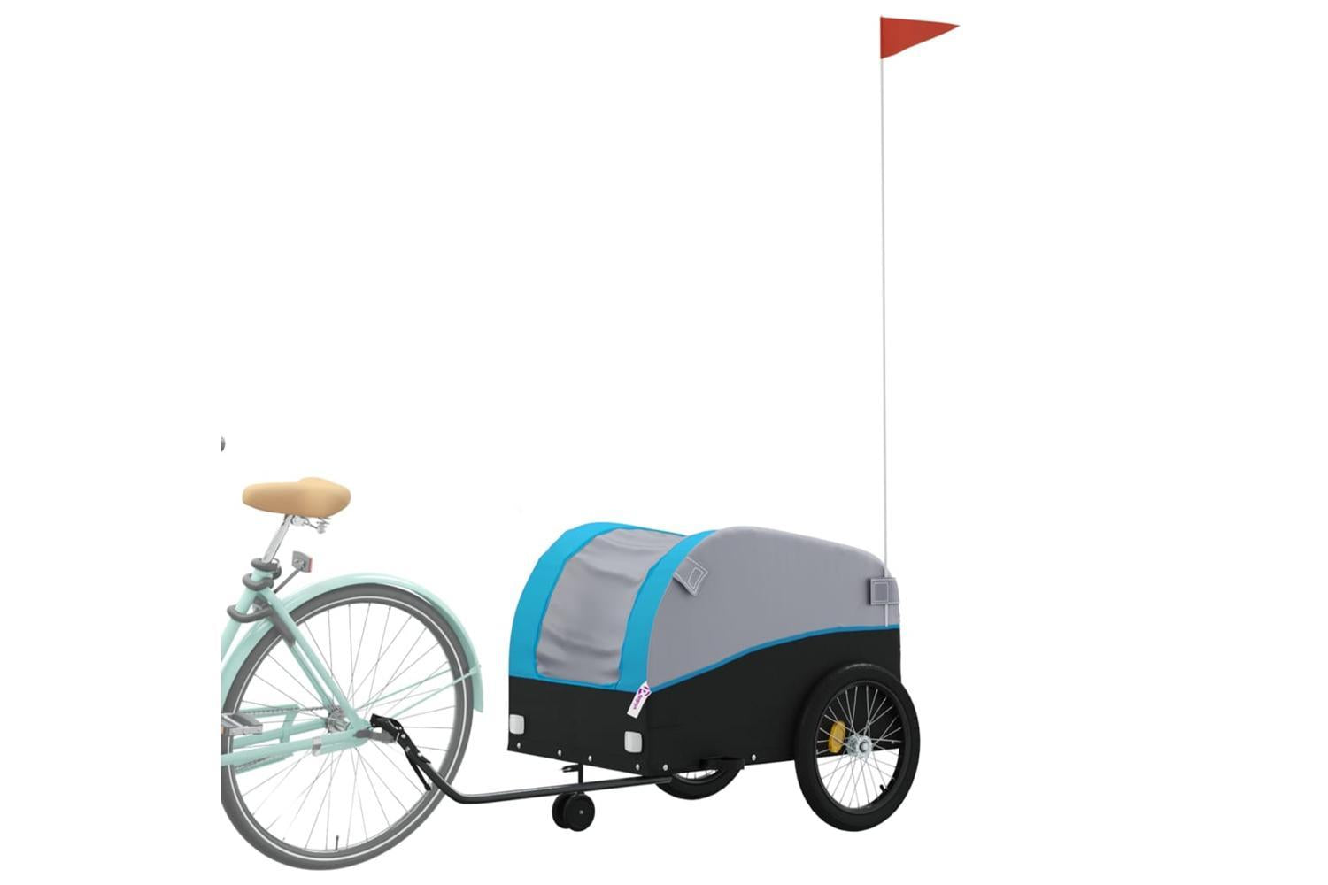 Vidaxl Bike Trailer Black And Blue 45 Kg Iron-3