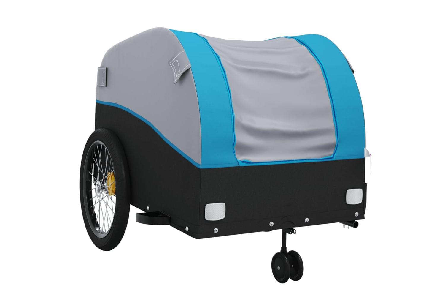 Vidaxl Bike Trailer Black And Blue 45 Kg Iron-4