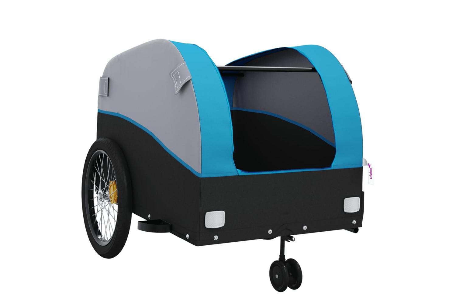 Vidaxl Bike Trailer Black And Blue 45 Kg Iron-5