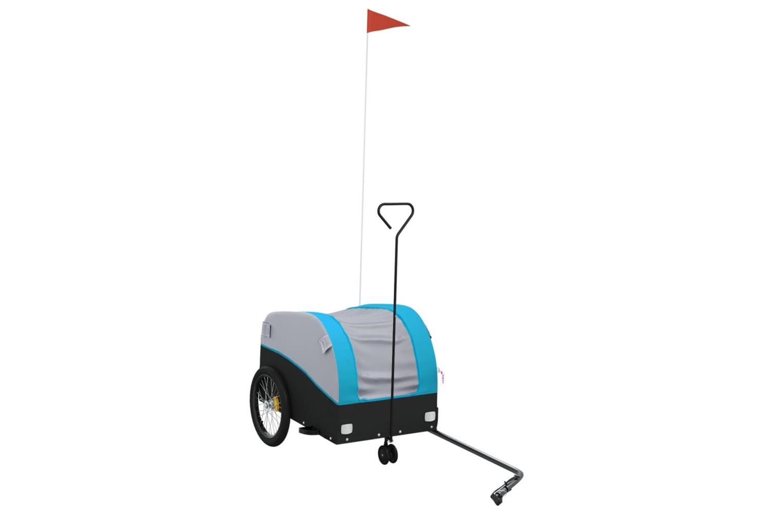 Vidaxl Bike Trailer Black And Blue 30 Kg Iron-2