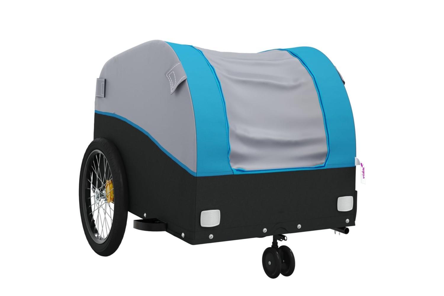 Vidaxl Bike Trailer Black And Blue 30 Kg Iron-4