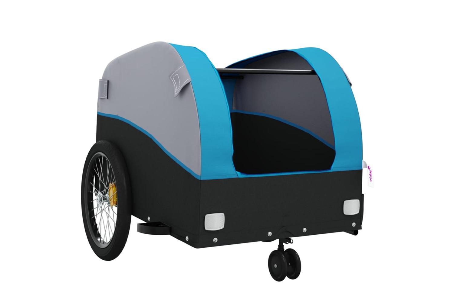 Vidaxl Bike Trailer Black And Blue 30 Kg Iron-5