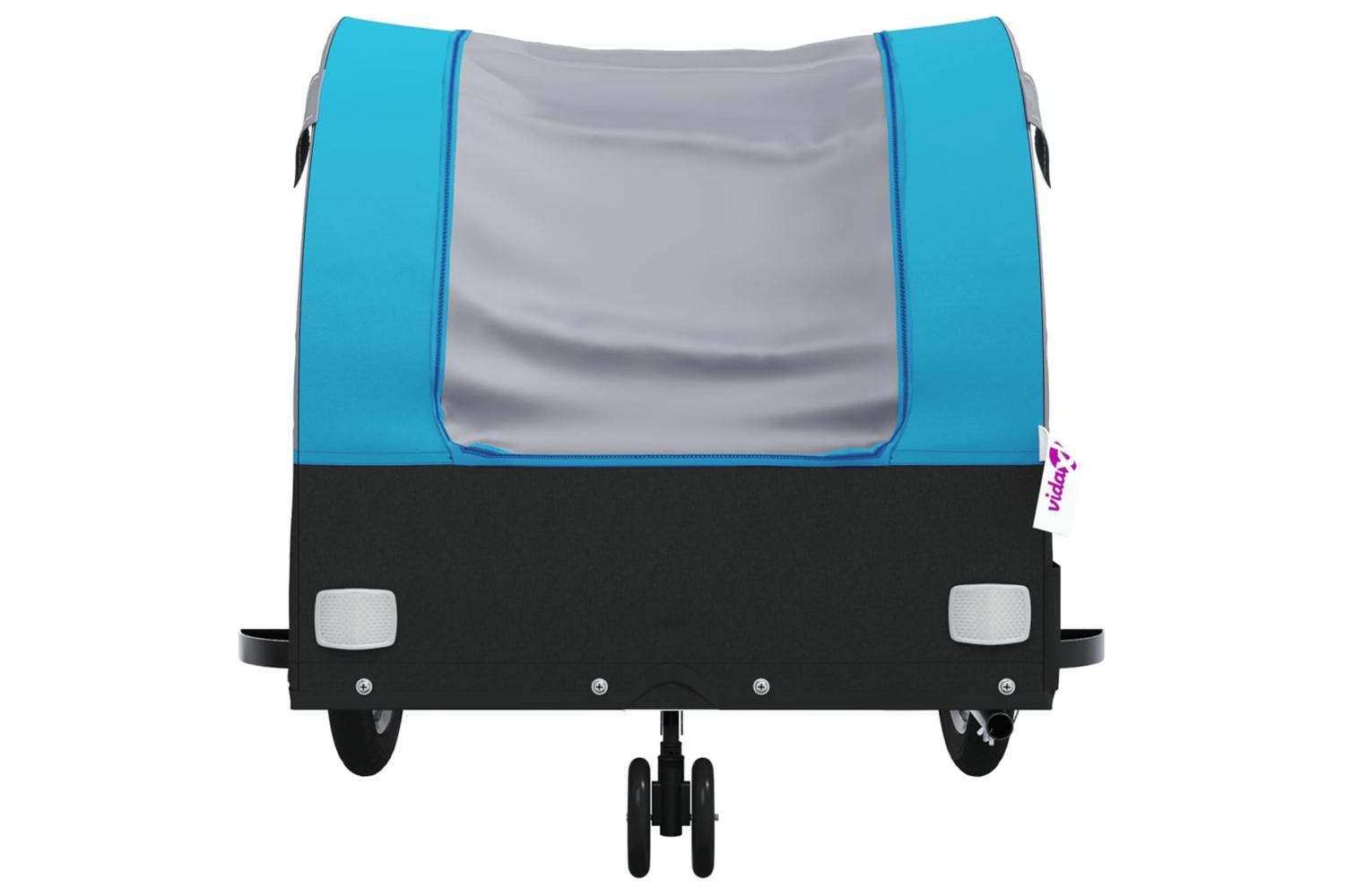 Vidaxl Bike Trailer Black And Blue 30 Kg Iron-6