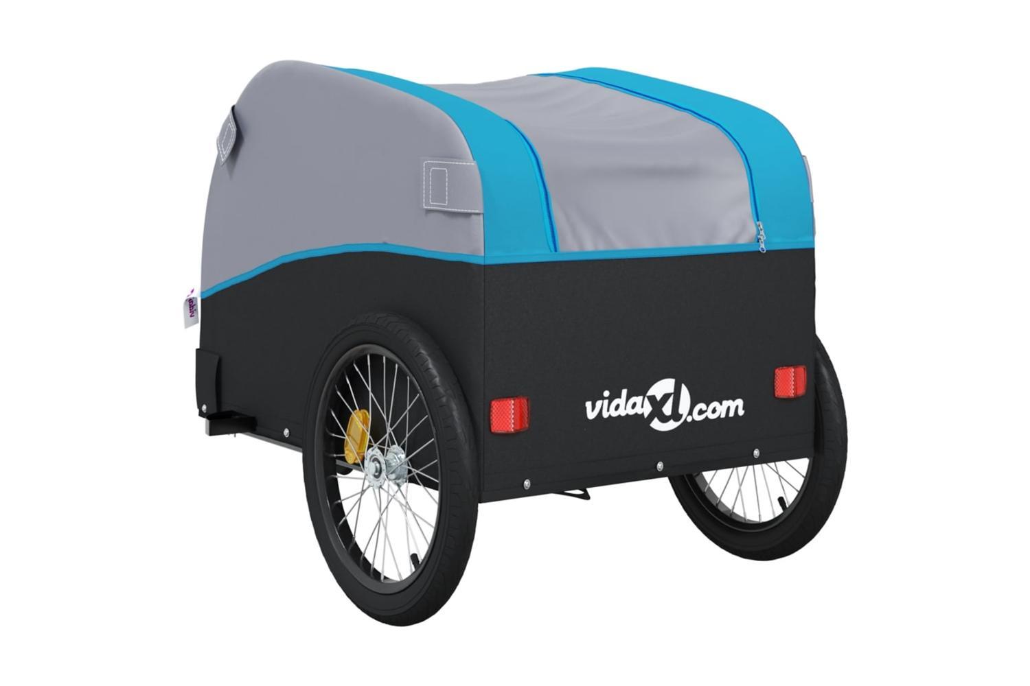 Vidaxl Bike Trailer Black And Blue 30 Kg Iron-8
