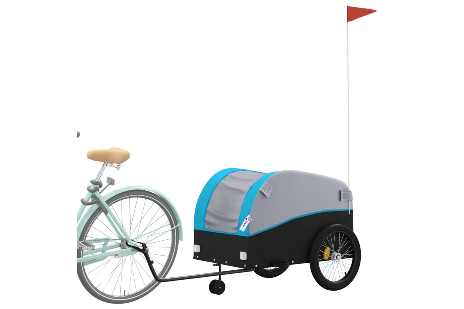 Vidaxl Bike Trailer Black And Blue 45 Kg Iron-3
