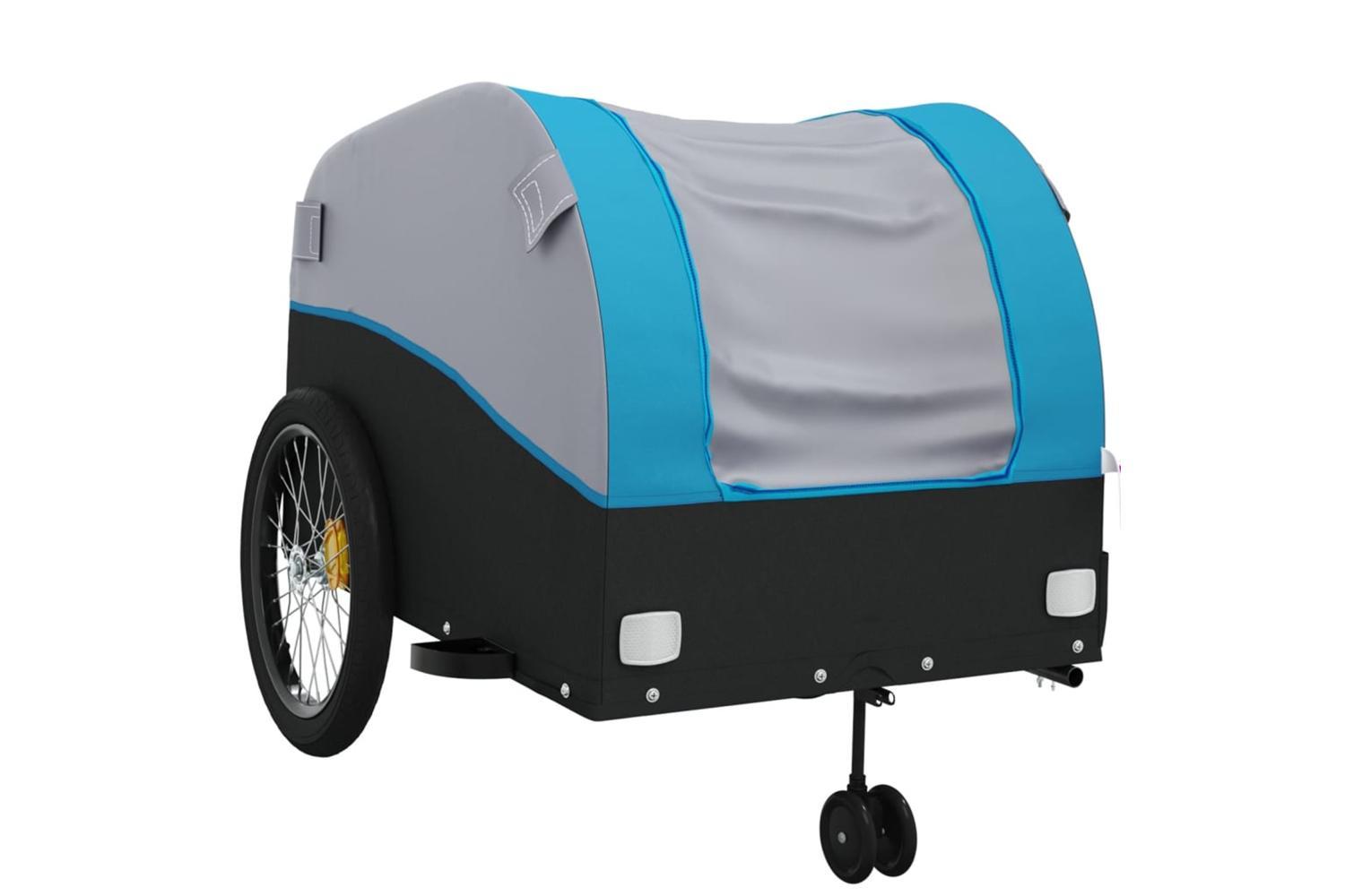 Vidaxl Bike Trailer Black And Blue 45 Kg Iron-4