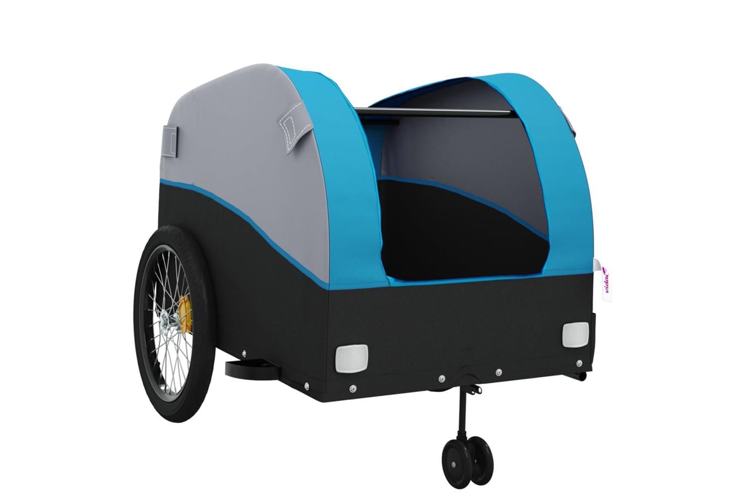 Vidaxl Bike Trailer Black And Blue 45 Kg Iron-5