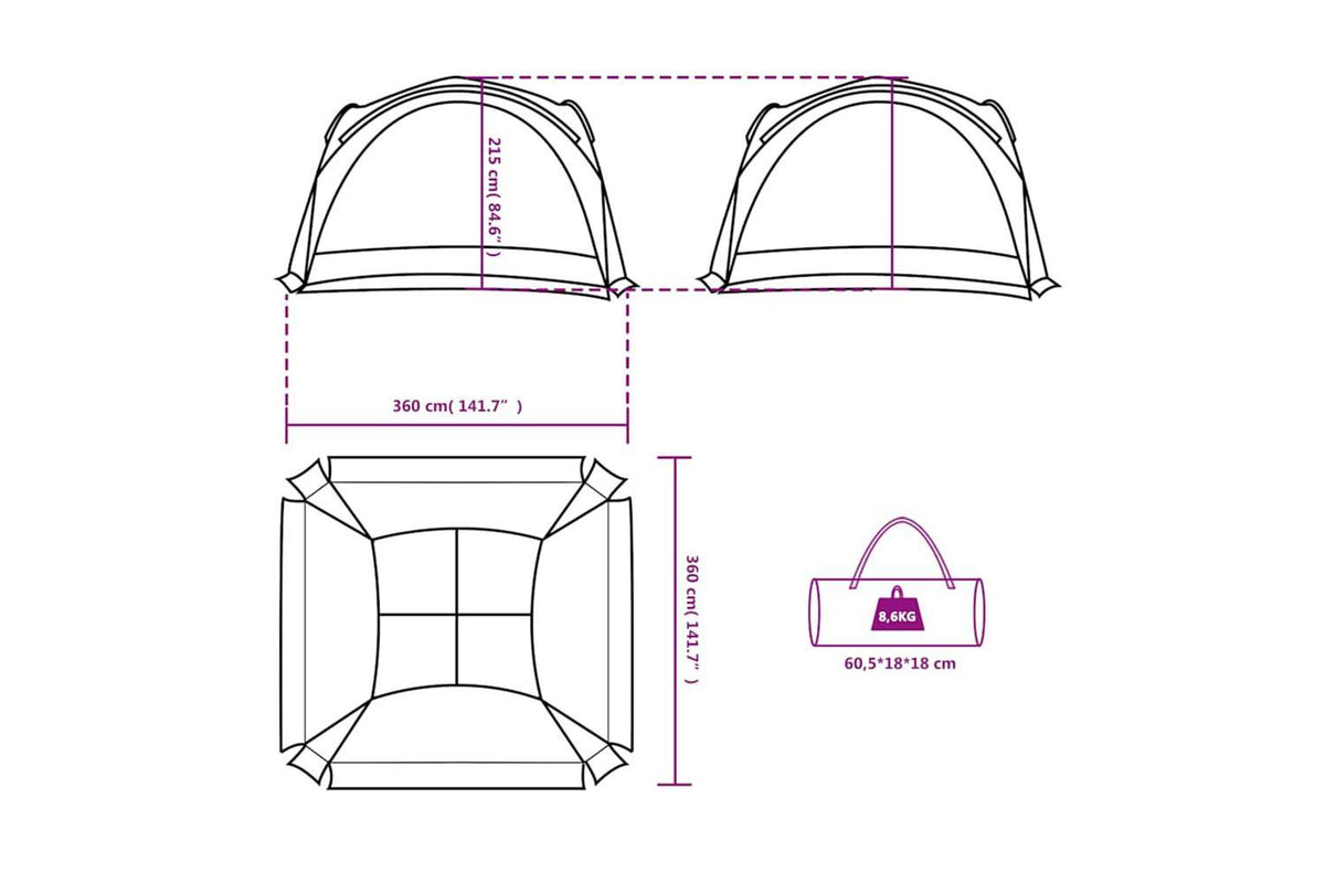 Vidaxl Party Tent Blue Waterproof-10