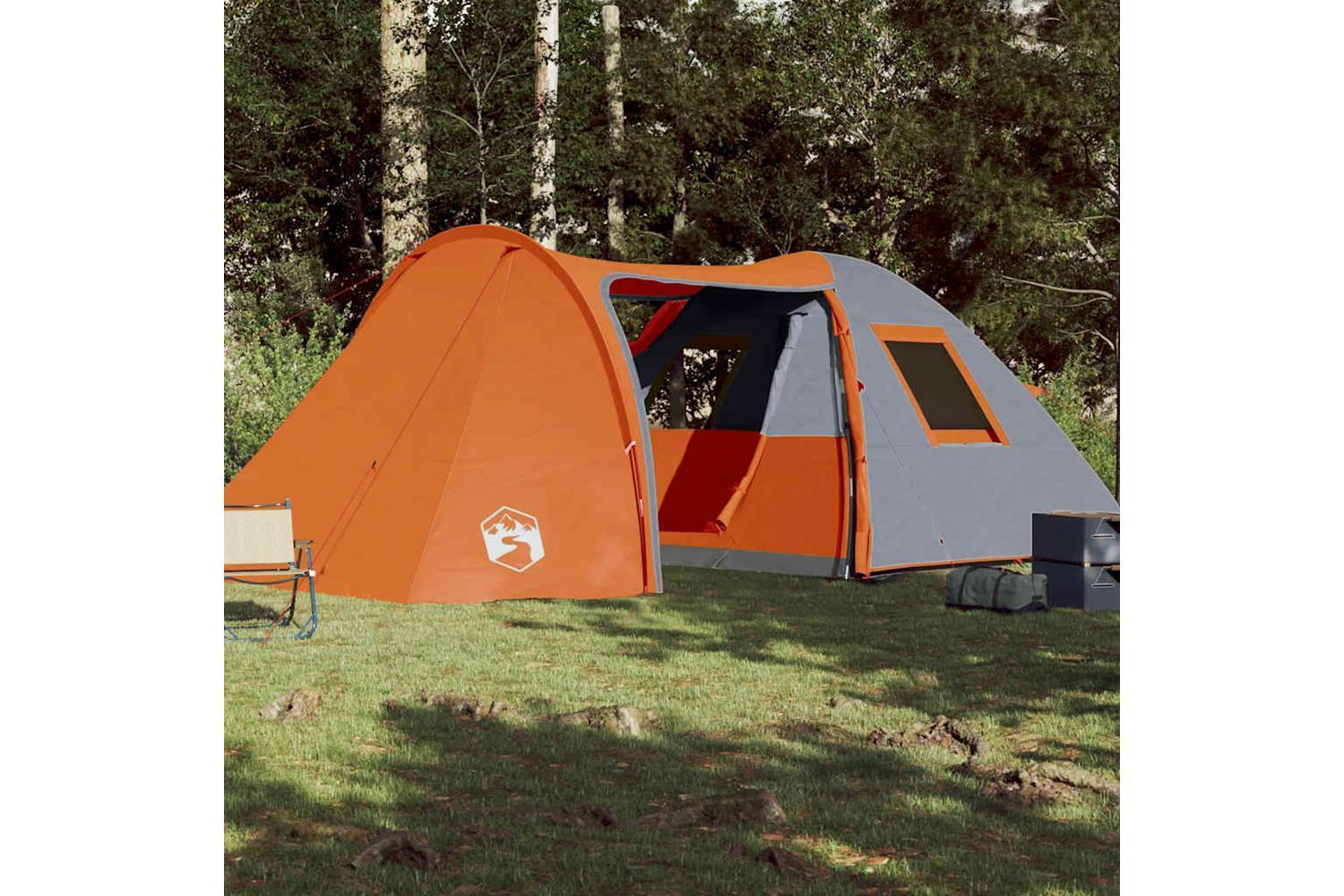 Vidaxl Family Tent Dome 6-person Orange Waterproof-3