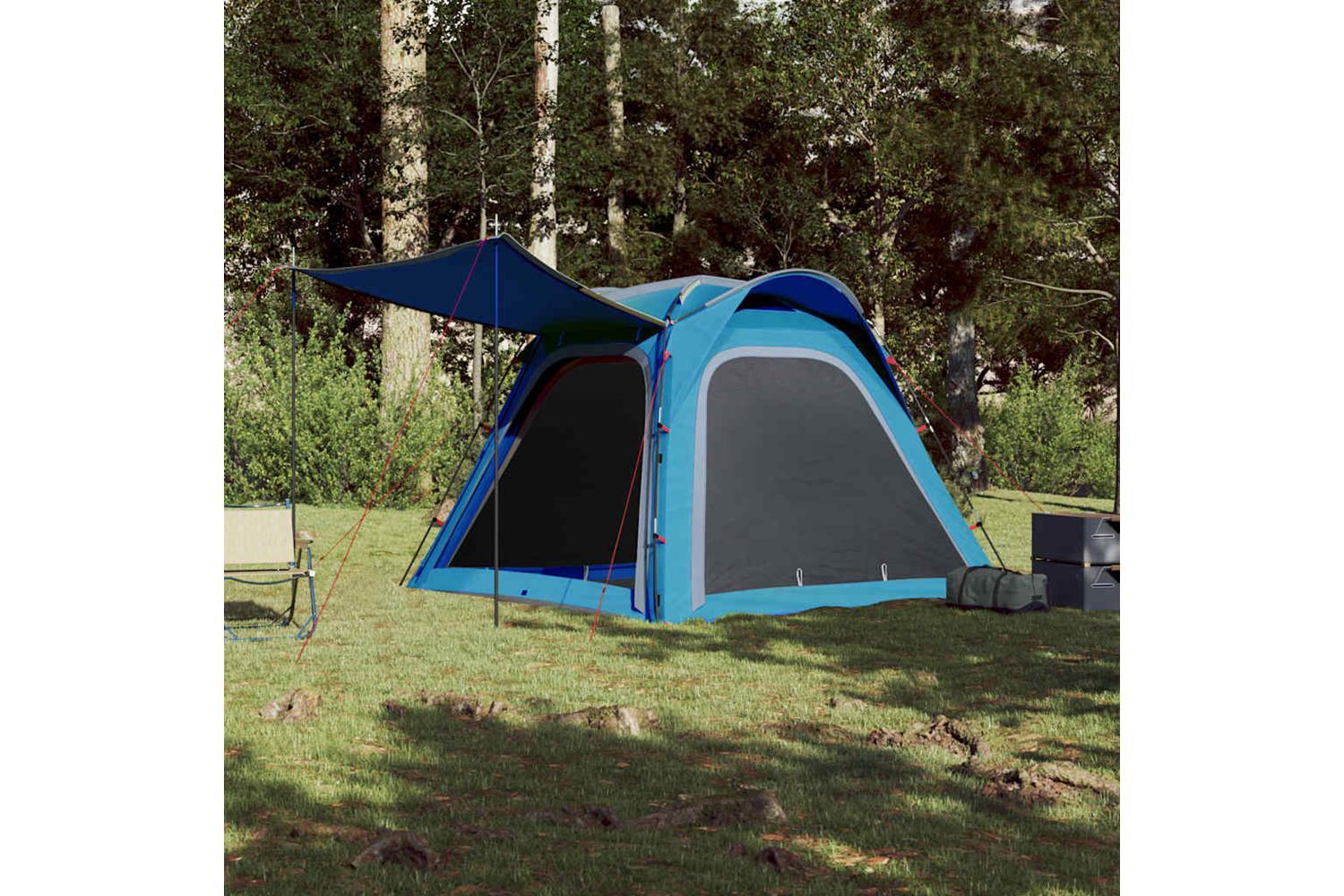 Vidaxl Camping Tent 4-person Blue Quick Release Waterproof-3
