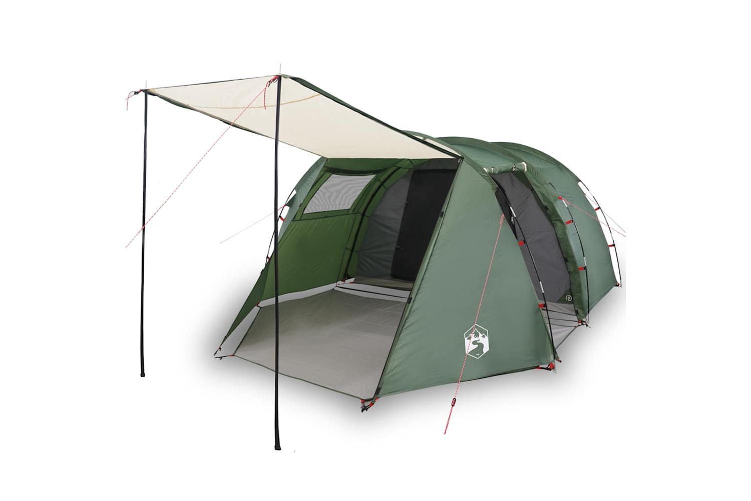 Vidaxl Camping Tent Tunnel 4-person Green Waterproof-2