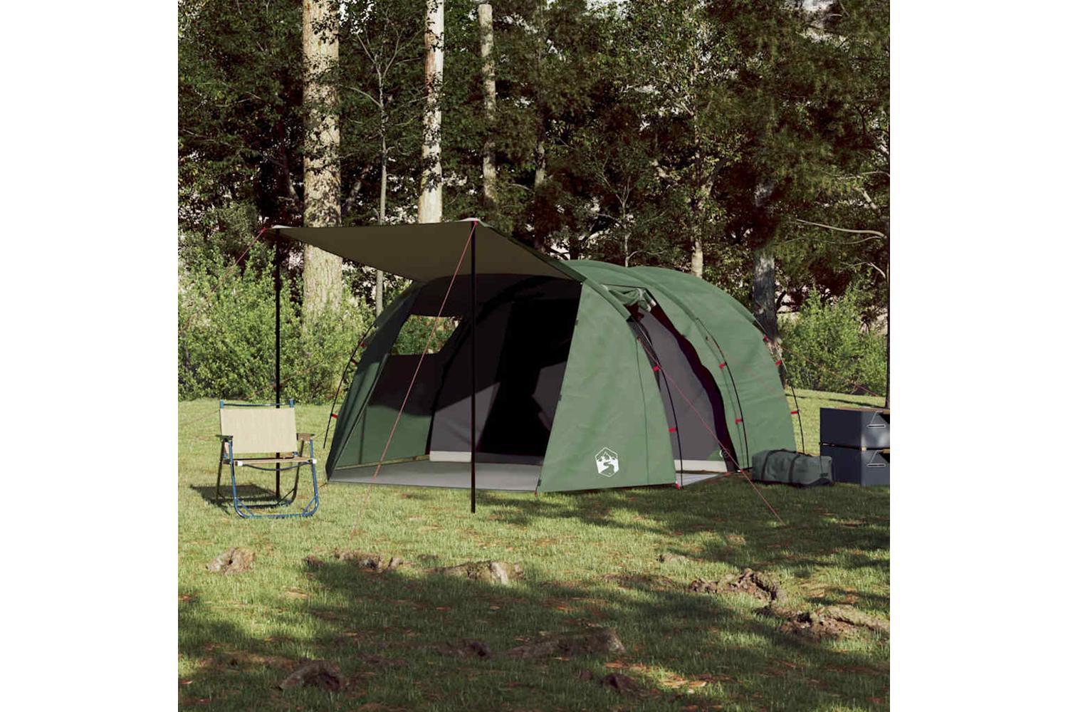 Vidaxl Camping Tent Tunnel 4-person Green Waterproof-3