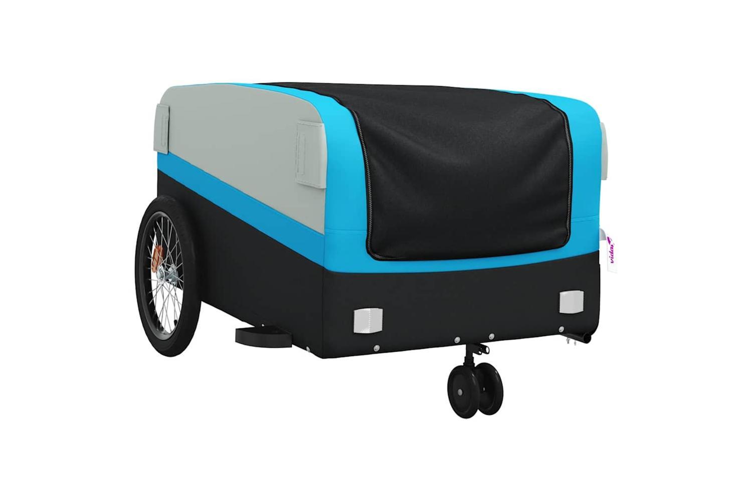 Vidaxl Bike Trailer Black And Blue 45 Kg Iron-4