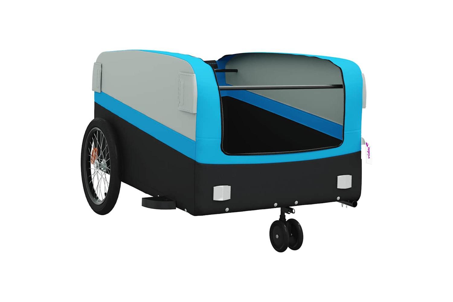 Vidaxl Bike Trailer Black And Blue 45 Kg Iron-5