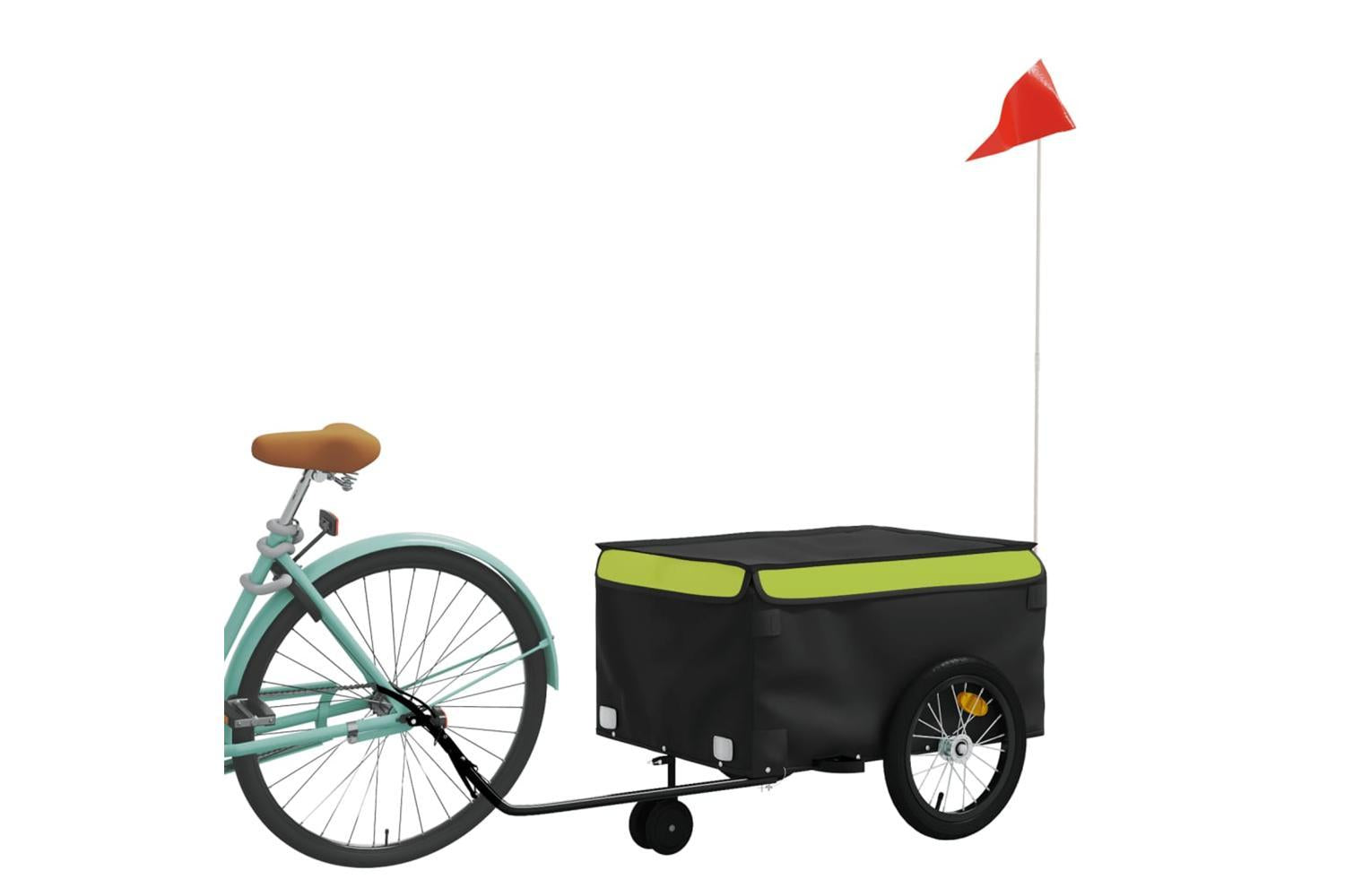 Vidaxl Bike Trailer Black And Green 45 Kg Iron-3