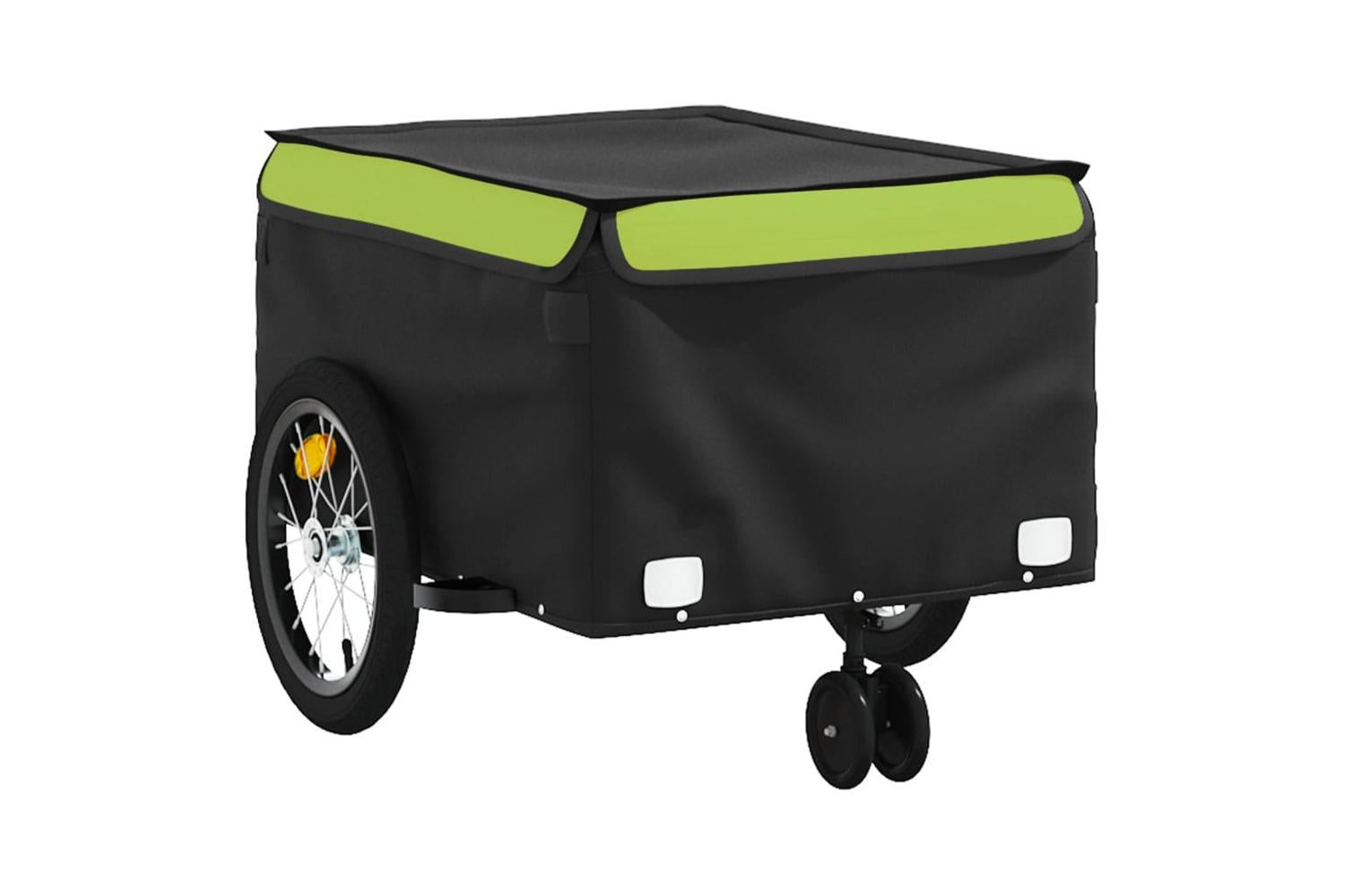 Vidaxl Bike Trailer Black And Green 45 Kg Iron-4