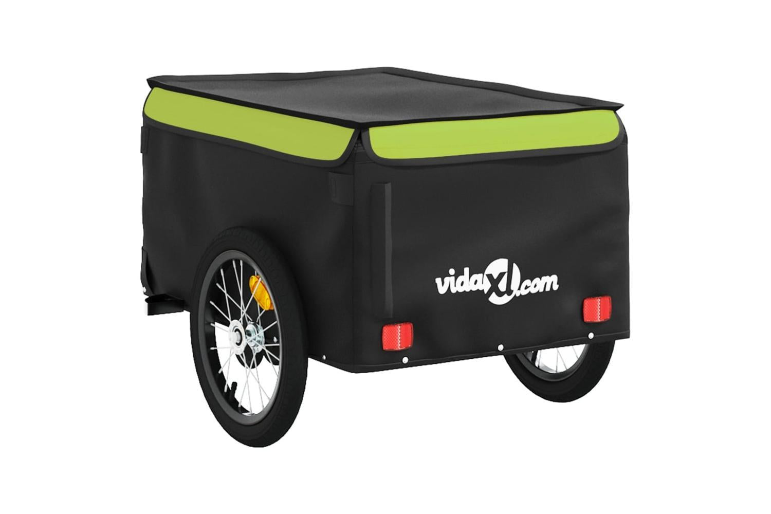 Vidaxl Bike Trailer Black And Green 45 Kg Iron-8