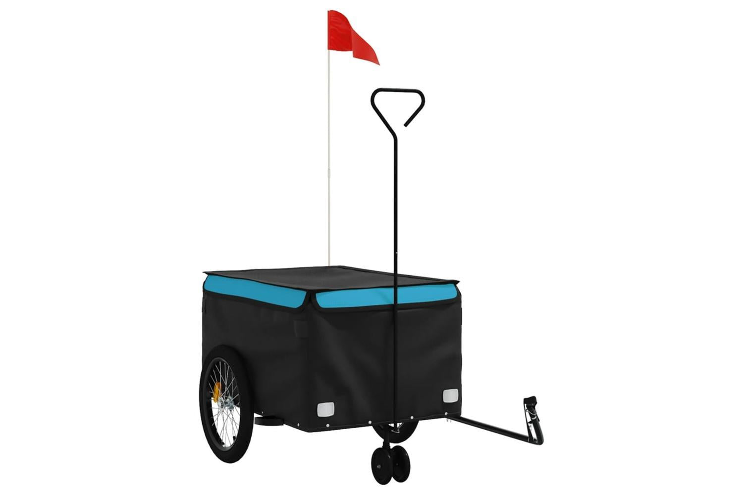 Vidaxl Bike Trailer Black And Blue 45 Kg Iron-2