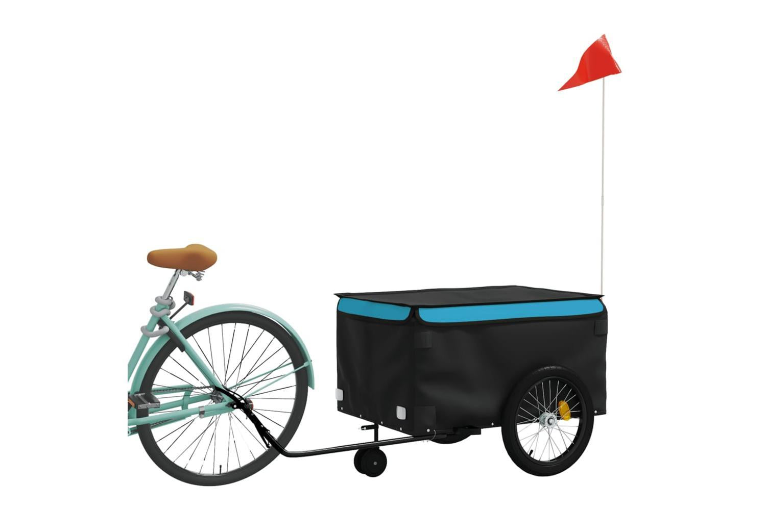 Vidaxl Bike Trailer Black And Blue 45 Kg Iron-3