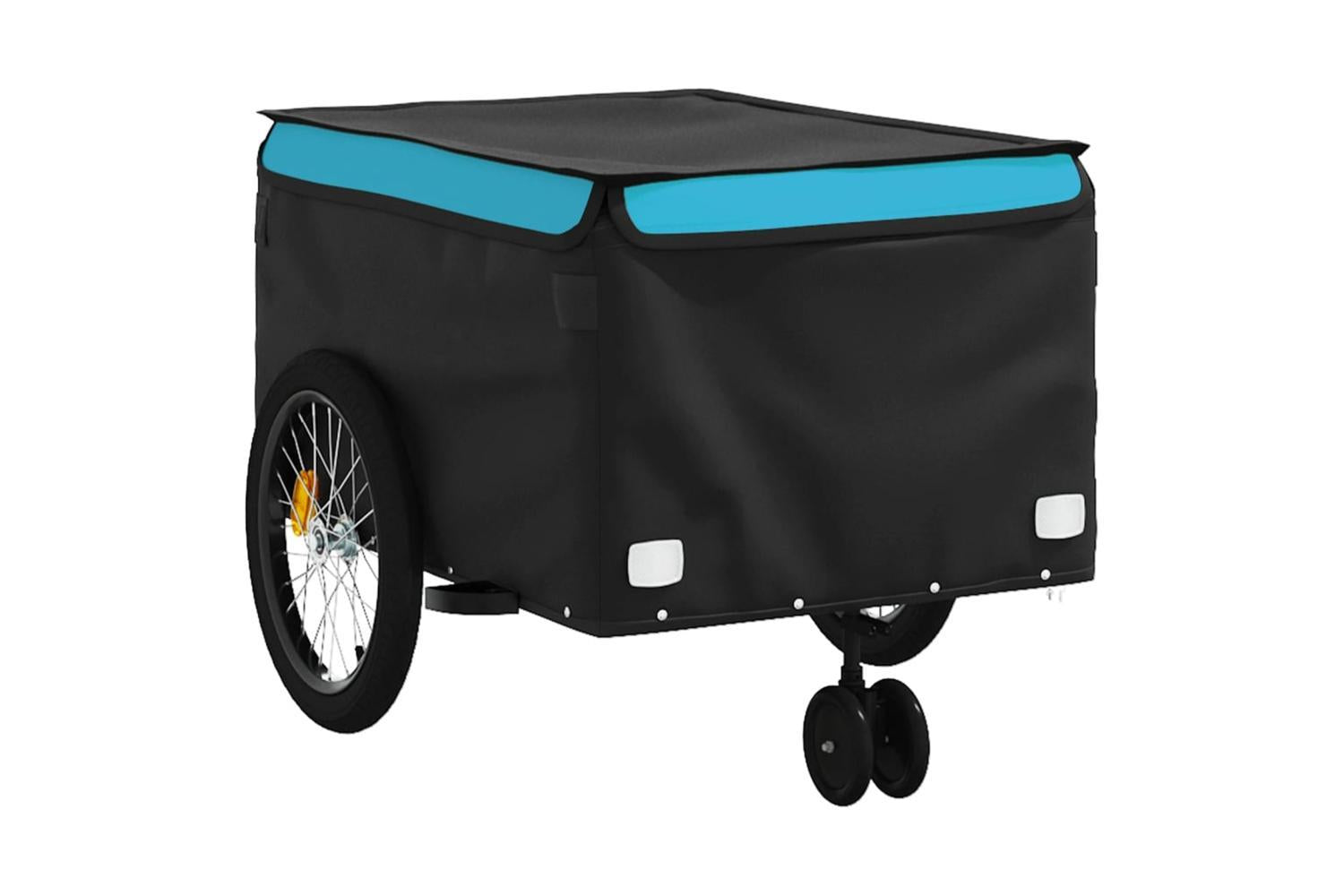 Vidaxl Bike Trailer Black And Blue 45 Kg Iron-4