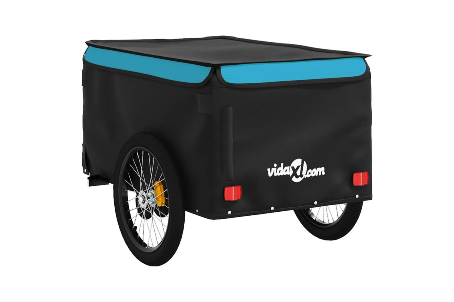 Vidaxl Bike Trailer Black And Blue 45 Kg Iron-8