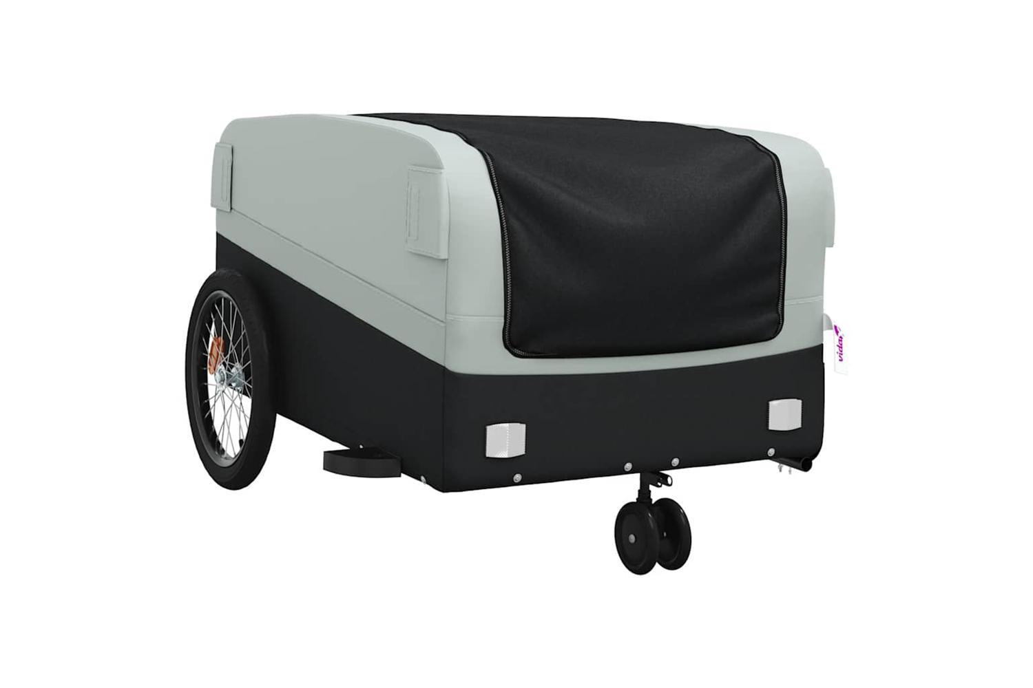 Vidaxl Bike Trailer Black And Grey 45 Kg Iron-4
