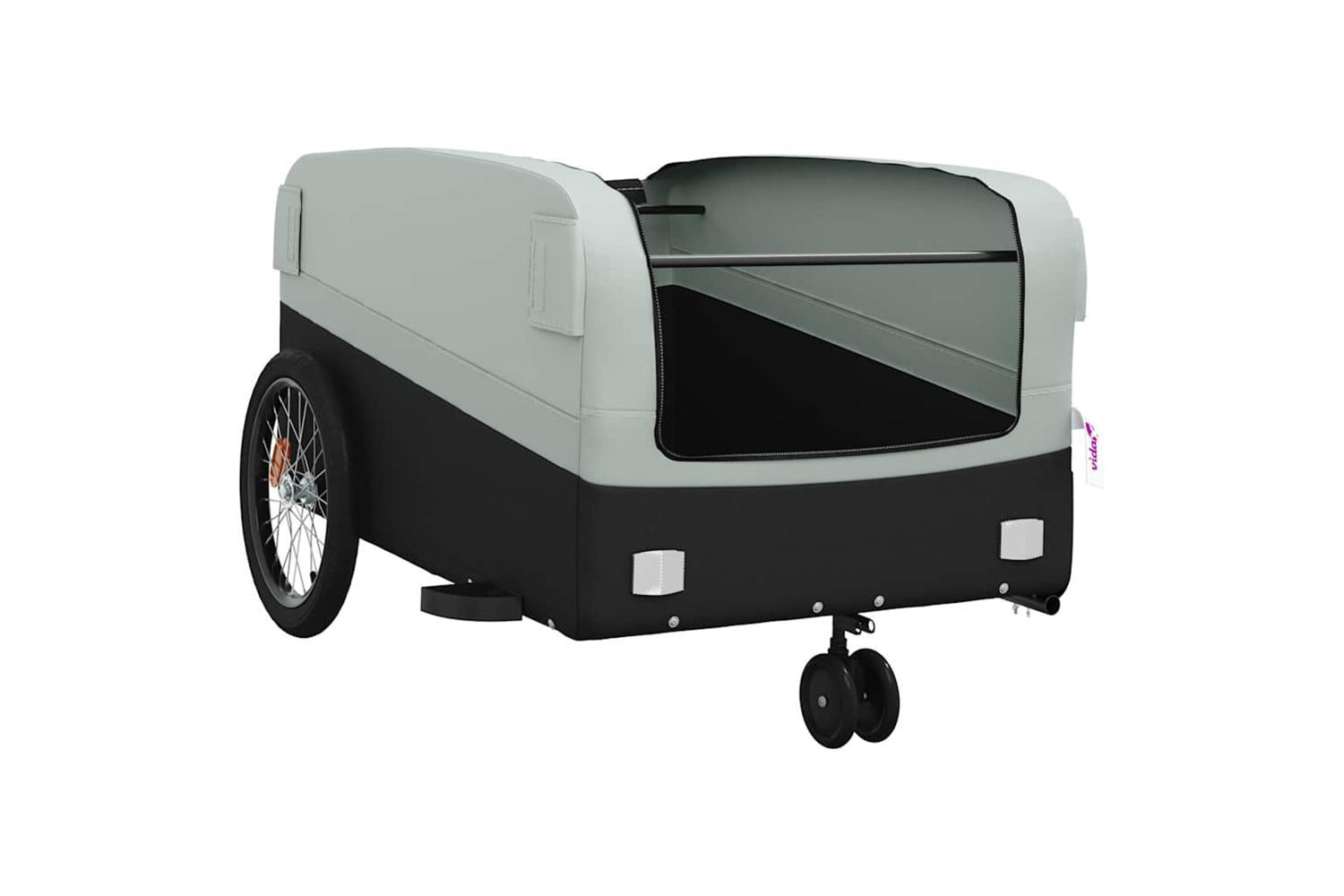 Vidaxl Bike Trailer Black And Grey 45 Kg Iron-5