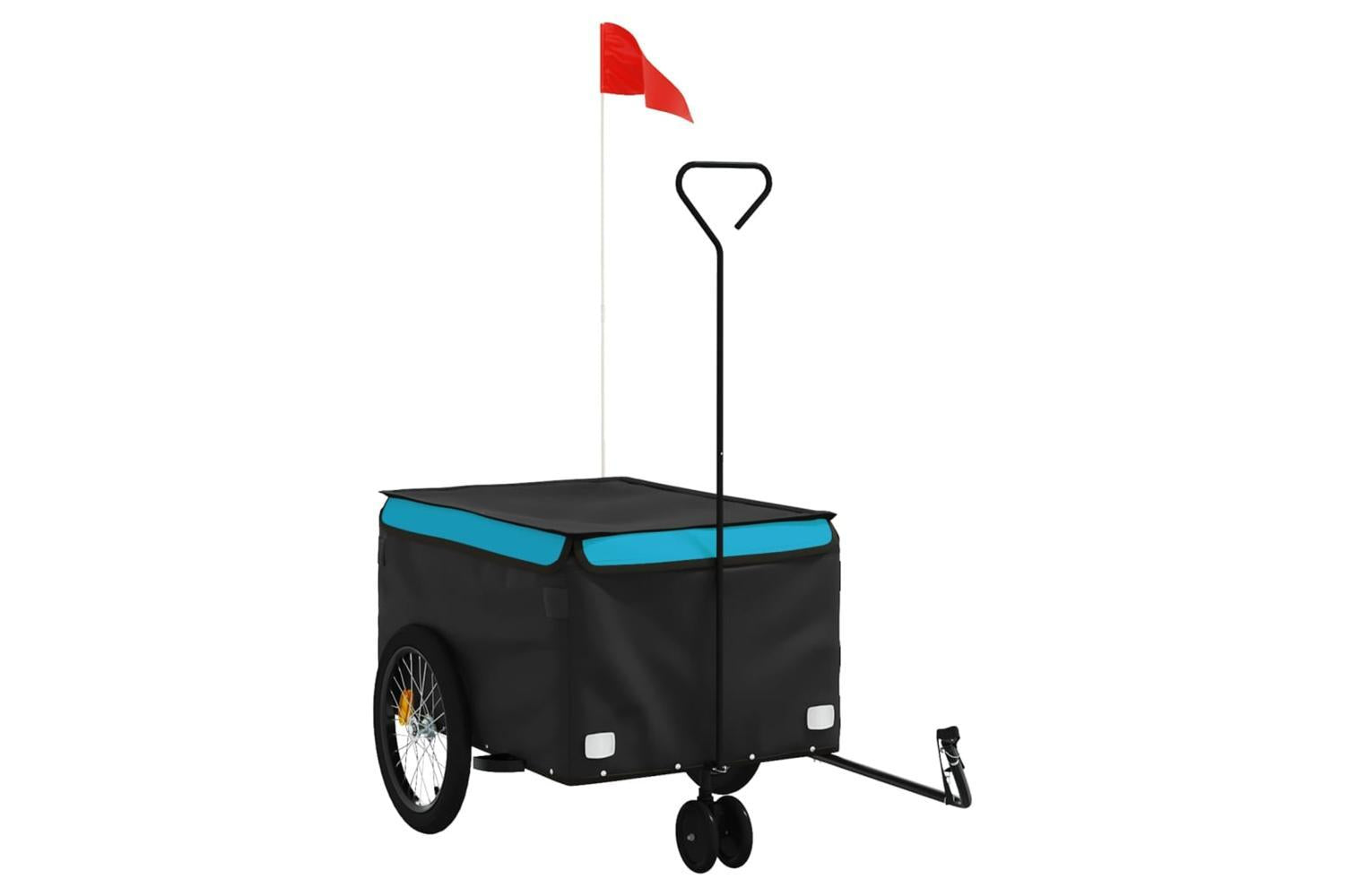Vidaxl Bike Trailer Black And Blue 30 Kg Iron