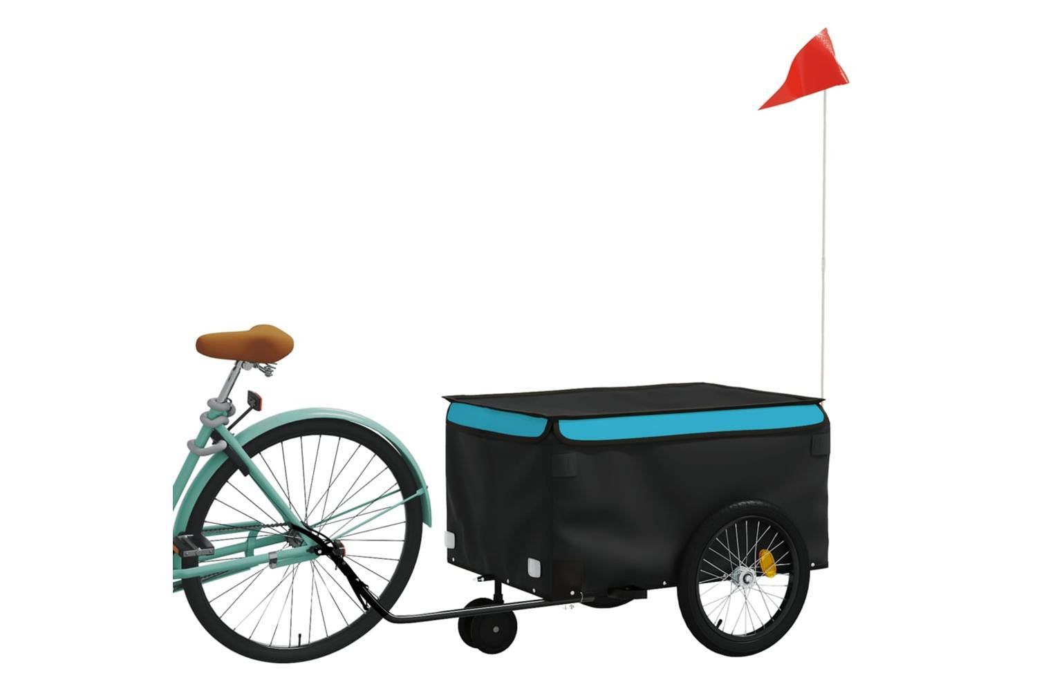 Vidaxl Bike Trailer Black And Blue 30 Kg Iron-3