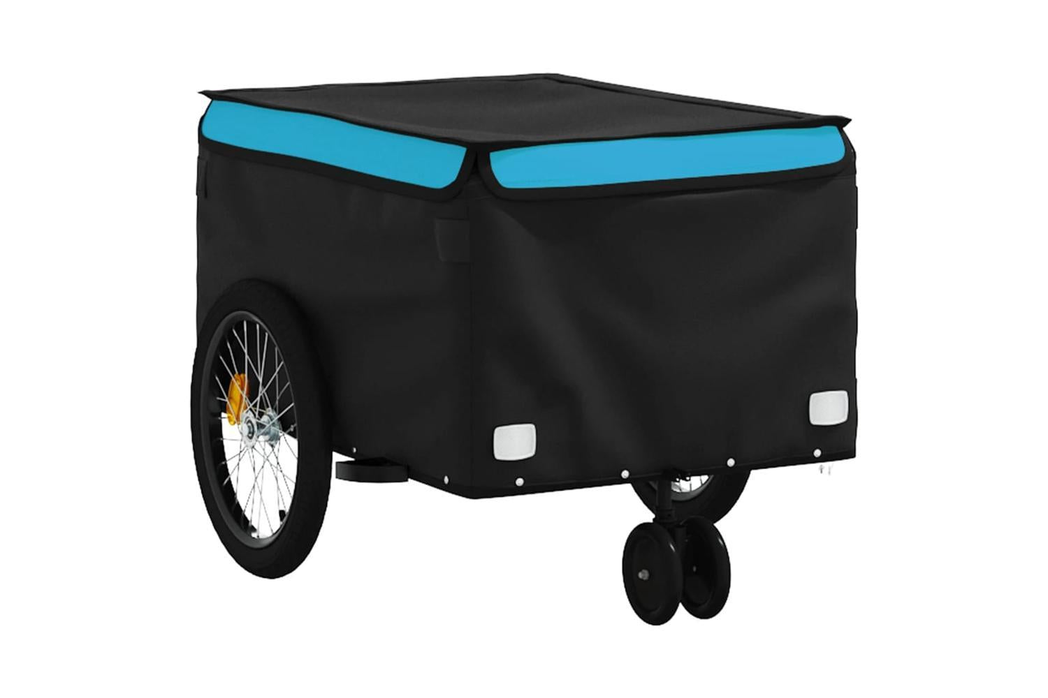 Vidaxl Bike Trailer Black And Blue 30 Kg Iron-4