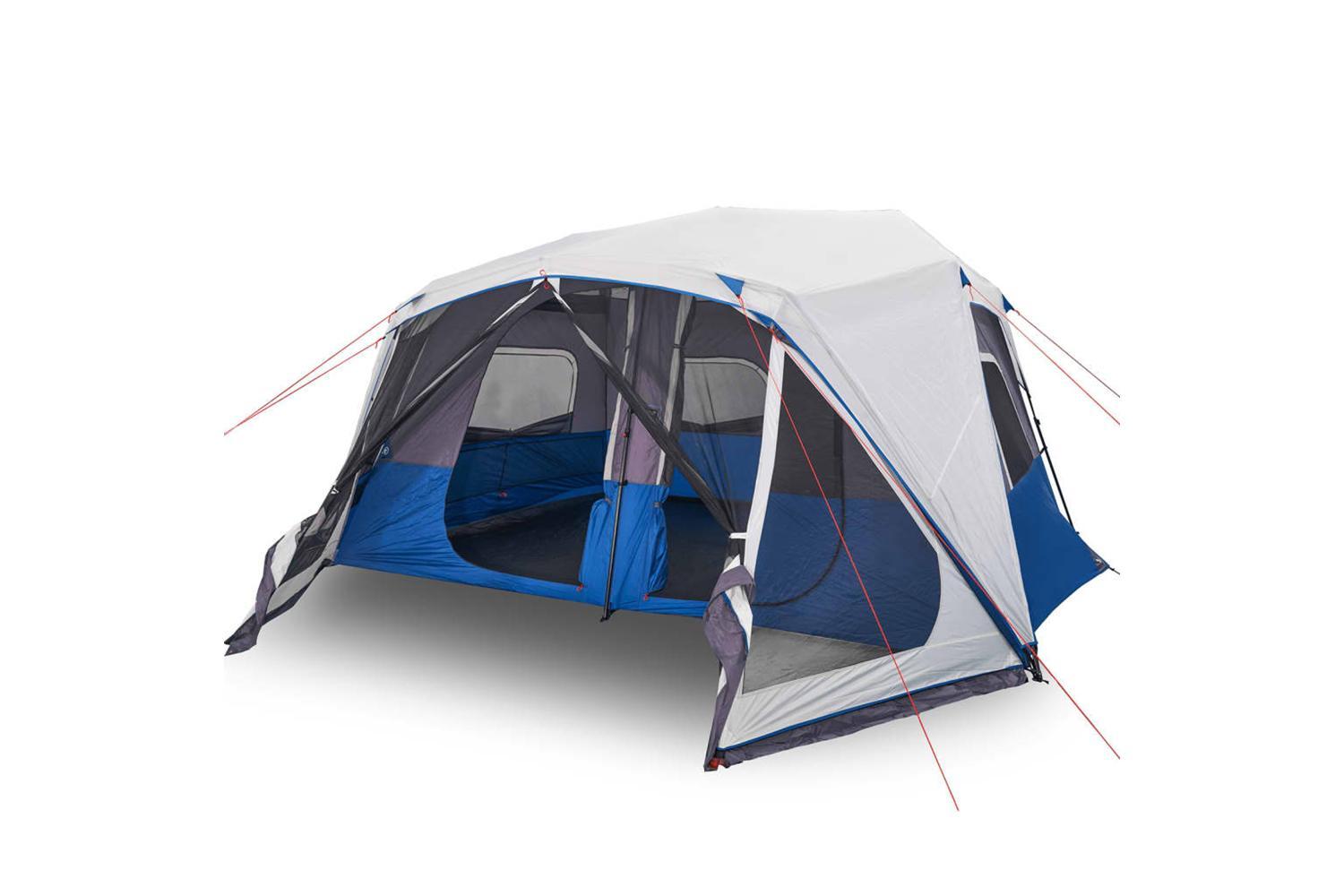 Vidaxl Family Tent With Led 10-person Light Blue Quick Release