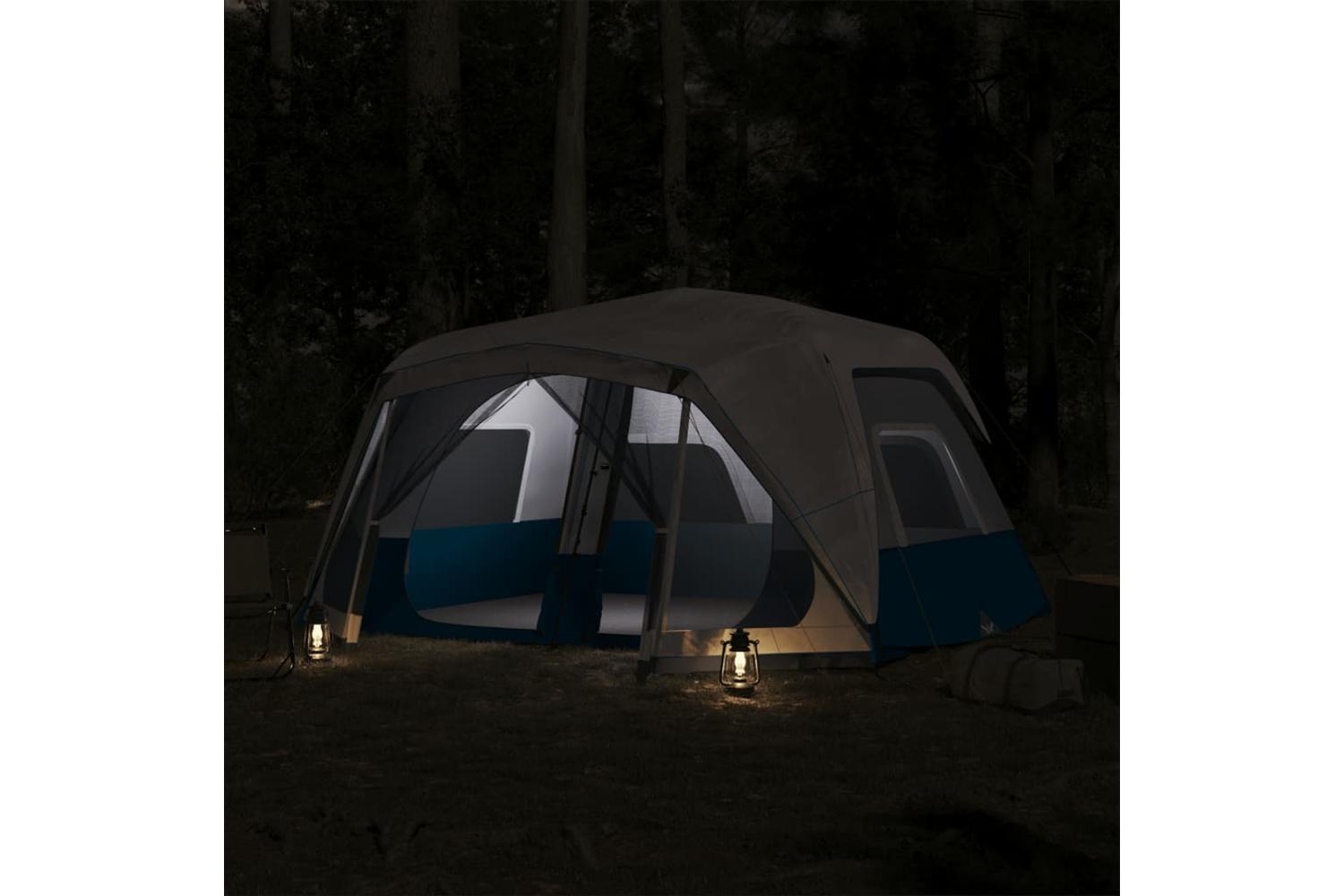 Vidaxl Family Tent With Led 10-person Light Blue Quick Release-3