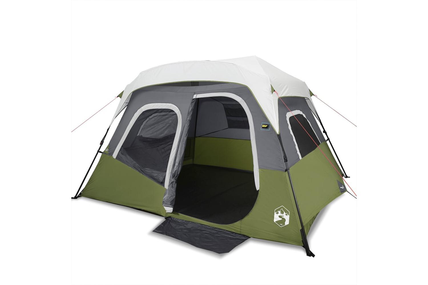 Vidaxl Family Tent With Led 6-person Light Green Quick Release-2