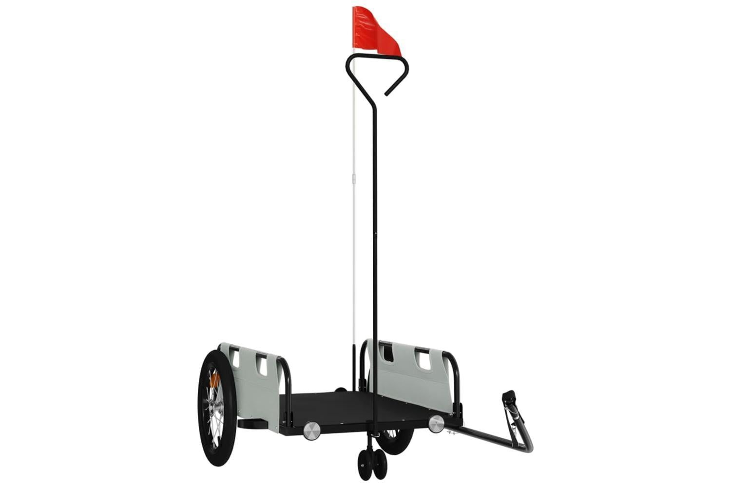 Vidaxl Bike Trailer Grey Oxford Fabric And Iron